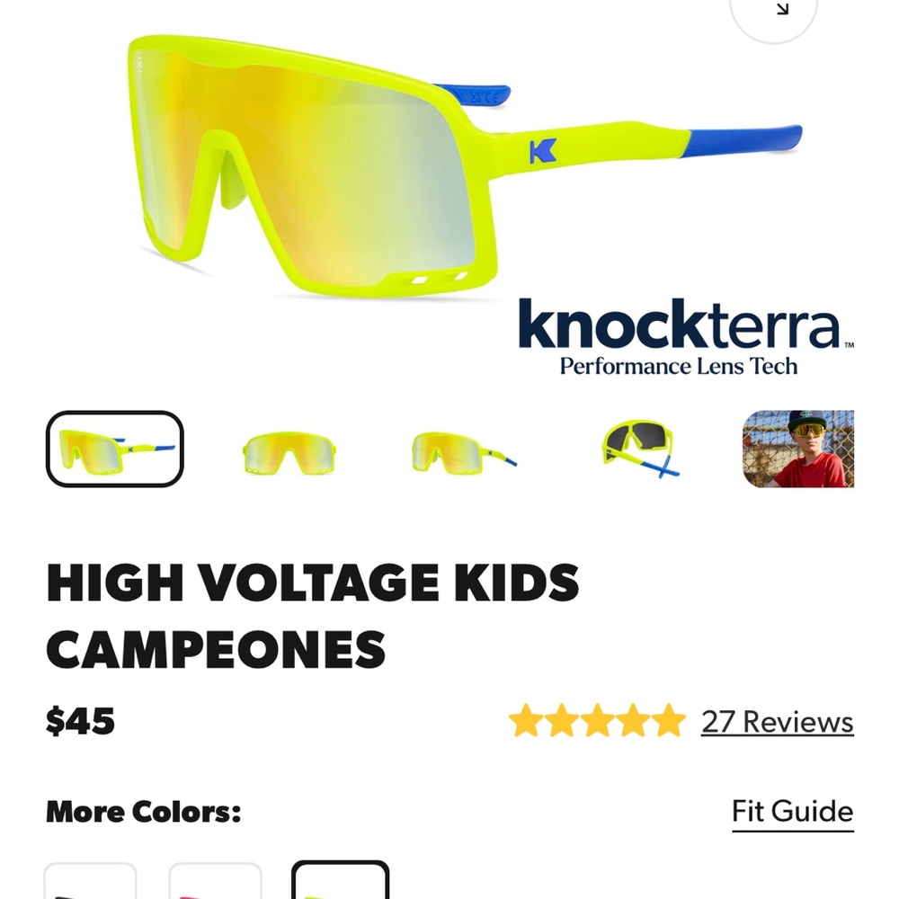 Knockterra High Voltage Kids Sunglasses - Yellow